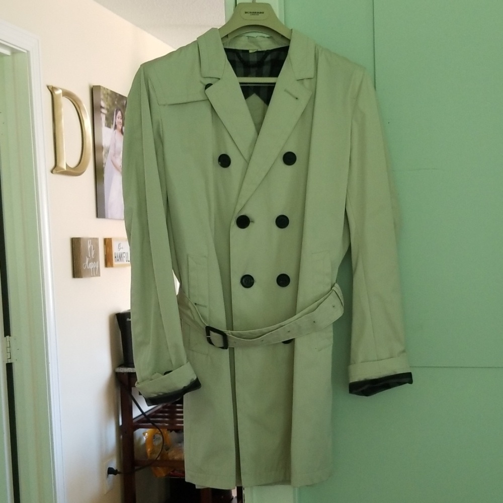 BURBERRY MEN'S TRENCH COAT off white/light beige